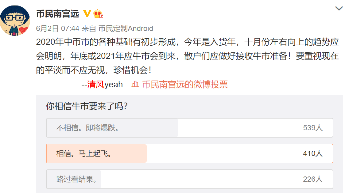 清风一年发言汇总：2020年是入货年，以太坊很好，EOS还有救