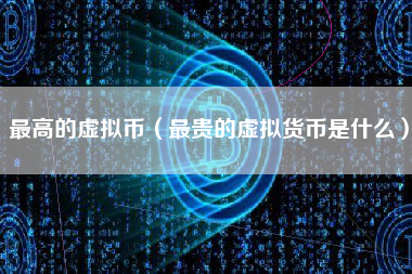 最高的虚拟币（最贵的虚拟货币是什么）