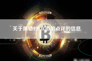 关于黑骆对EAC币的点评的信息