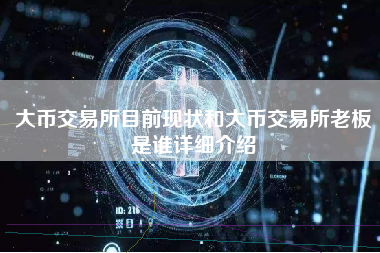 大币交易所目前现状和大币交易所老板是谁详细介绍
