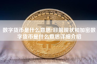 数字货币是什么意思?目前现状和加密数字货币是什么意思详细介绍