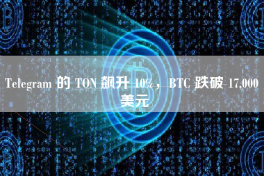 Telegram 的 TON 飙升 10%，BTC 跌破 17,000 美元