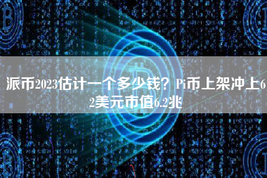 派币2023估计一个多少钱？Pi币上架冲上62美元市值6.2兆