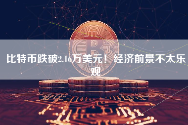 比特币跌破2.16万美元！经济前景不太乐观