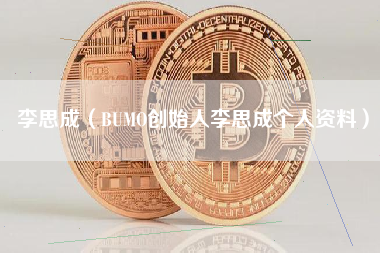 李思成（BUMO创始人李思成个人资料）